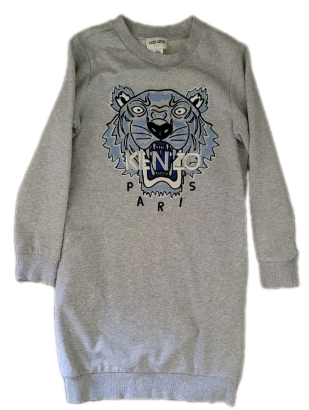 KENZO Embroidered Tiger & Logo Sweatshirt Dress Designer Streetwear Grunge